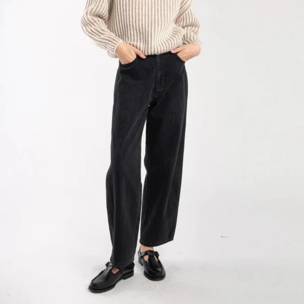 Micaela Gregg Faded black panel jean